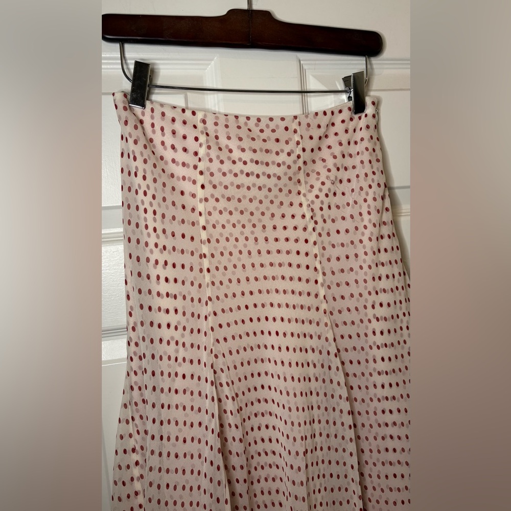 Pink & Red Asymmetric Polka Dot Skirt - Picture 4 of 5